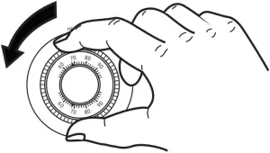 TURN DIAL TO LOW END