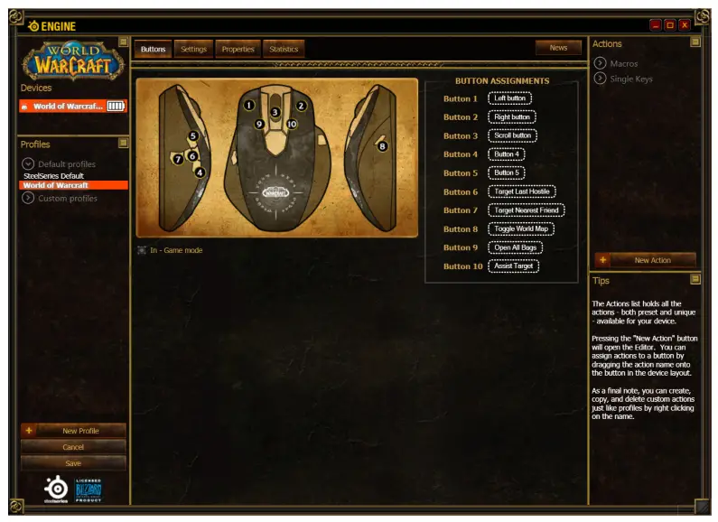 SteelSeries World of Warcraft Wireless - IN-GAME INTEGRATION