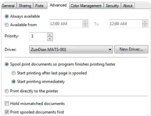 Printer Properties