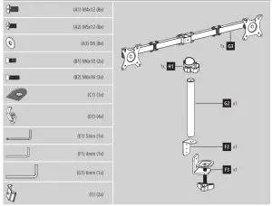 hama 118491 Monitor Arm-Installation kit