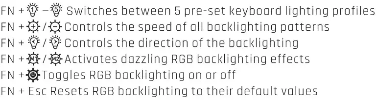 KLIM VIDI Gaming Keyboard - RGB Lighting Basic Controls