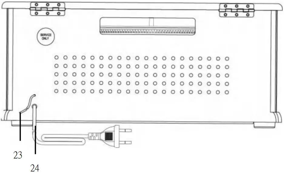 Lenco TCD-2550 Wooden Turntable With USB Encoding AM FM Radio, CD and Cassette Player - REAR