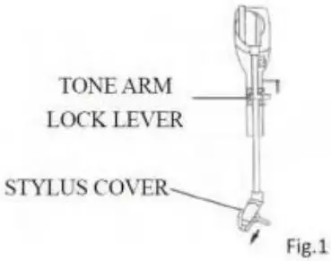 Lenco TCD-2550 Wooden Turntable With USB Encoding AM FM Radio, CD and Cassette Player - arm lock