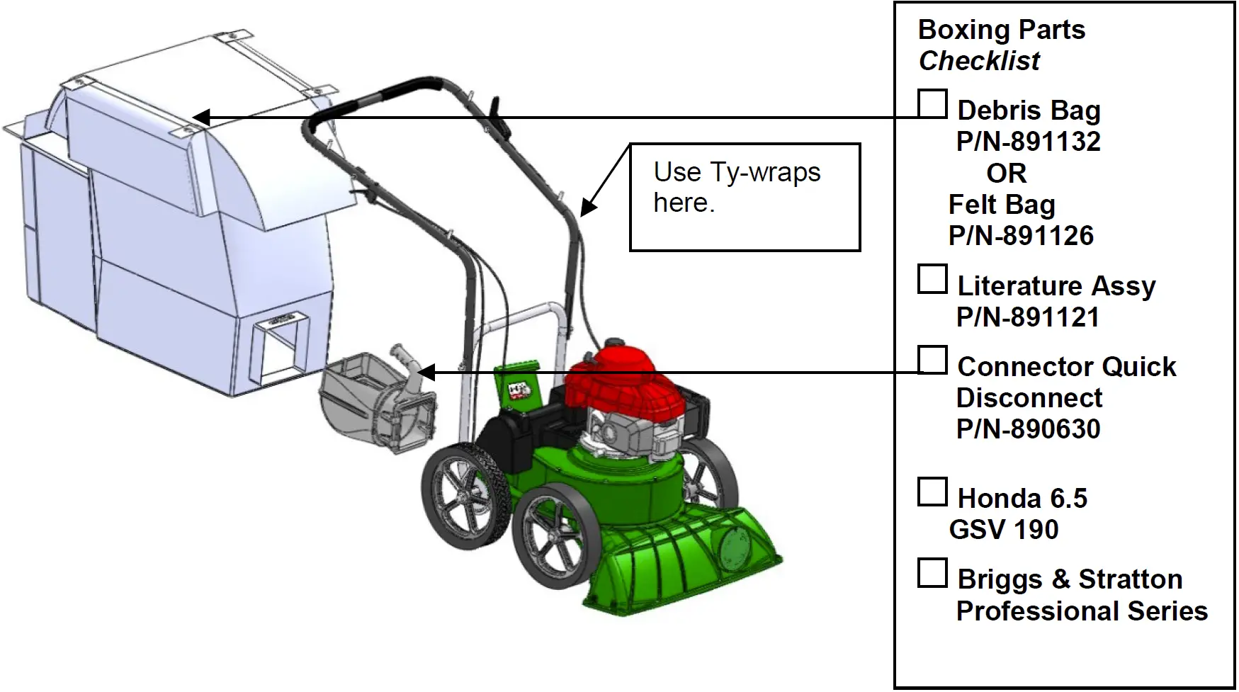 PARTS BAG & LITERATURE ASSY