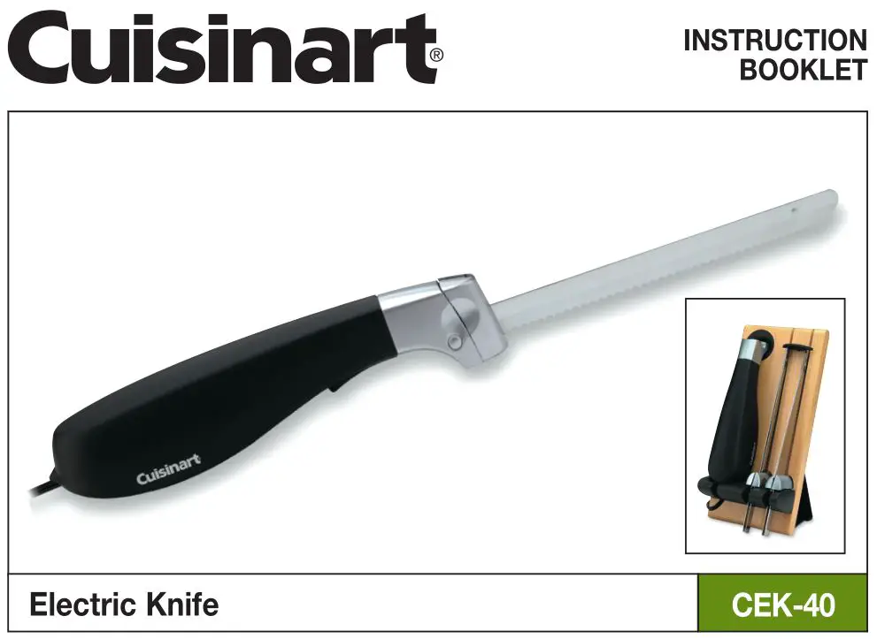 Cusisinart Electric Knife Instruction Manual Cusisinart Electric Knife Instruction Manual