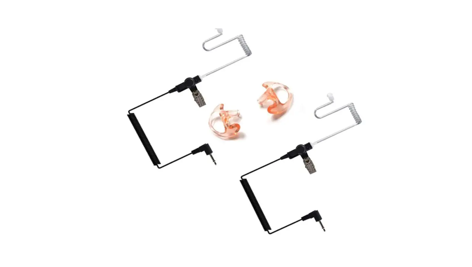 Hys 3.5mm Police Listen Only Acoustic Tube Earpiece With One Pair Medium Earmolds For Speaker Mics-complete Features/user Manual