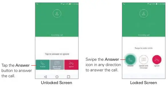 LG K20 Verizon Smartphone - Answering Calls