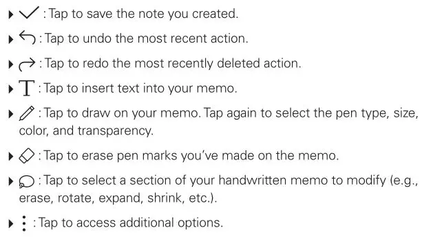 LG K20 Verizon Smartphone - Creating a note tools and options