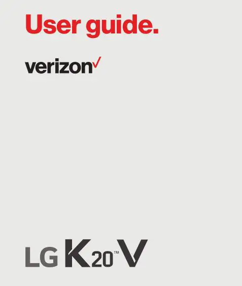 LG K20 Verizon Smartphone User Manual