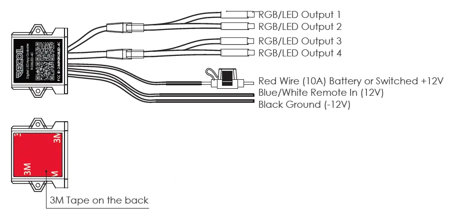 Recoil RGBLED-4C Waterproof RGB LED Controller-FIG1