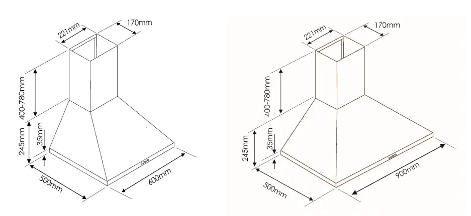 Euromaid-CPT6S-60cm-Pyramid-Canopy-Rangehood-Stainless-Steel-fig-1