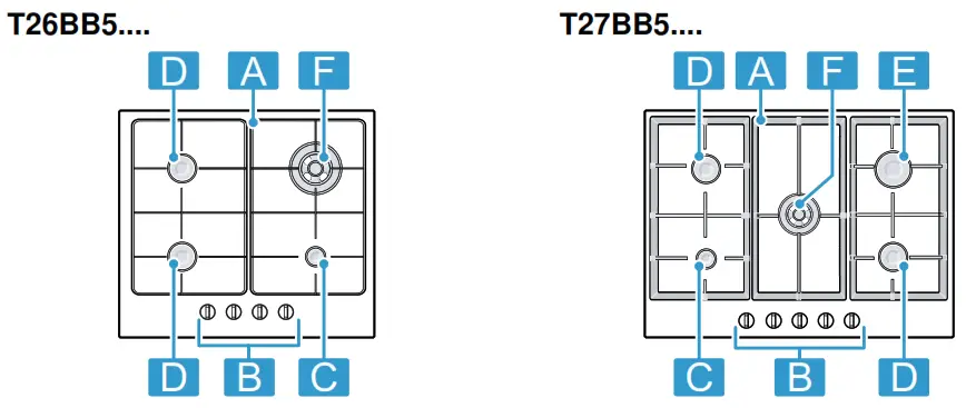 NEFF T26BB59N0 Built In Gas Hob - fig