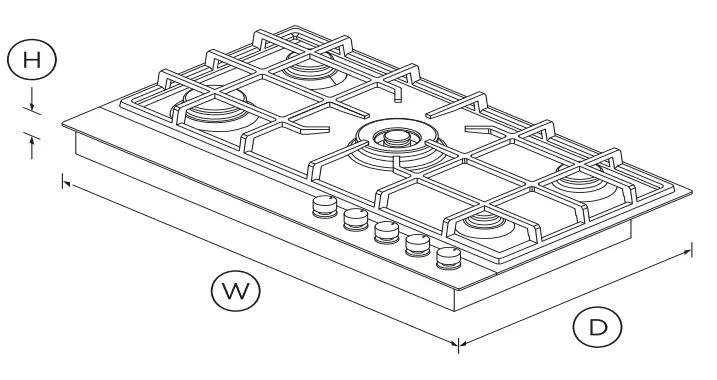 FISHER PAYKEL CG905DWLPFCX3 Gas on Steel Hob - Fig