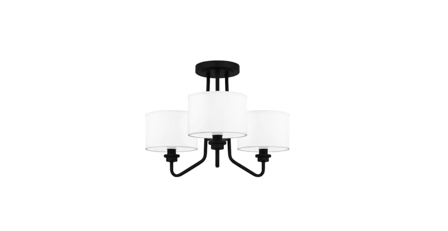 Quoizel Qsf5607mbk Alexa 3 Light 18 Inch Matte Black Semi-flush Mount Ceiling Light Installation Guide