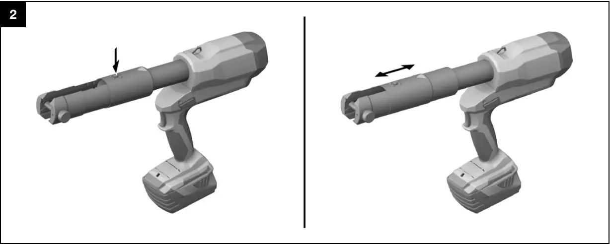 NPR 032 PE-A22 Cordless Hydraulic Pipe Press Tools Use illustration