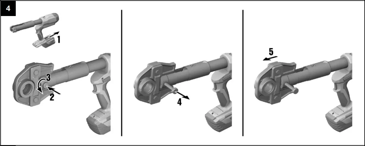 NPR 032 PE-A22 Cordless Hydraulic Pipe Press Tools Use illustration