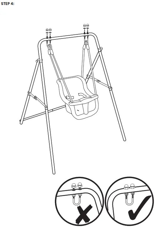 LIFESPAN KIDS Bobcat 2 Foldable Baby Metal Swing Set - STEP 4