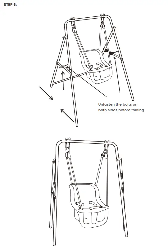 LIFESPAN KIDS Bobcat 2 Foldable Baby Metal Swing Set - STEP 5