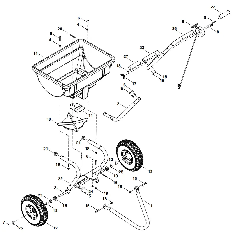 Agri-Fab 45-0531 Deluxe Broadcast Push Spreader - fig 1