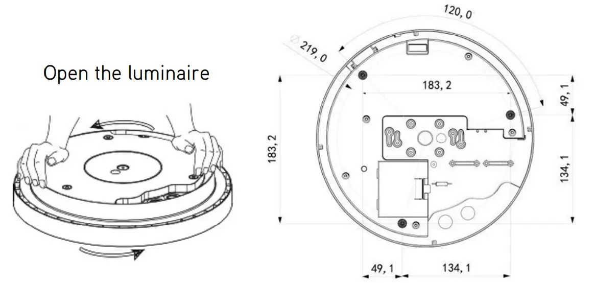 integratech DISC103BEME Disc Emergency Ceiling Light - Montage