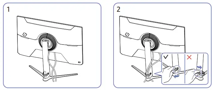 SAMSUNG S24AG30 24 Inchs FHD Gaming Monitor - Connected Cables