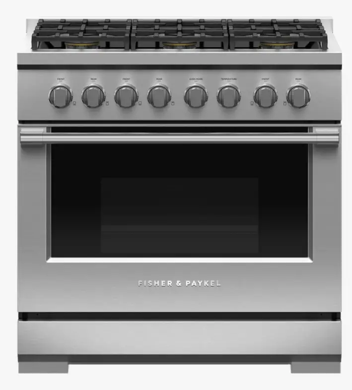 FISHER PAYKEL RGV3-366-N Gas Range, 36 Inches 6 Burners