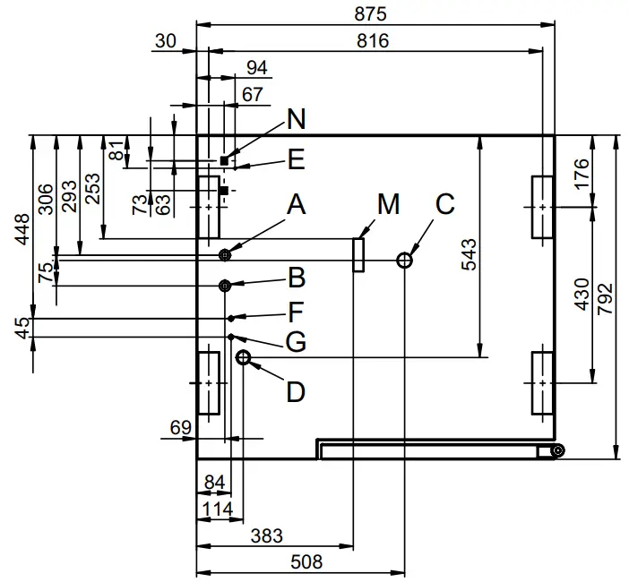 CONVOTHERM C4ED6.10EB Combi Oven - Connection points