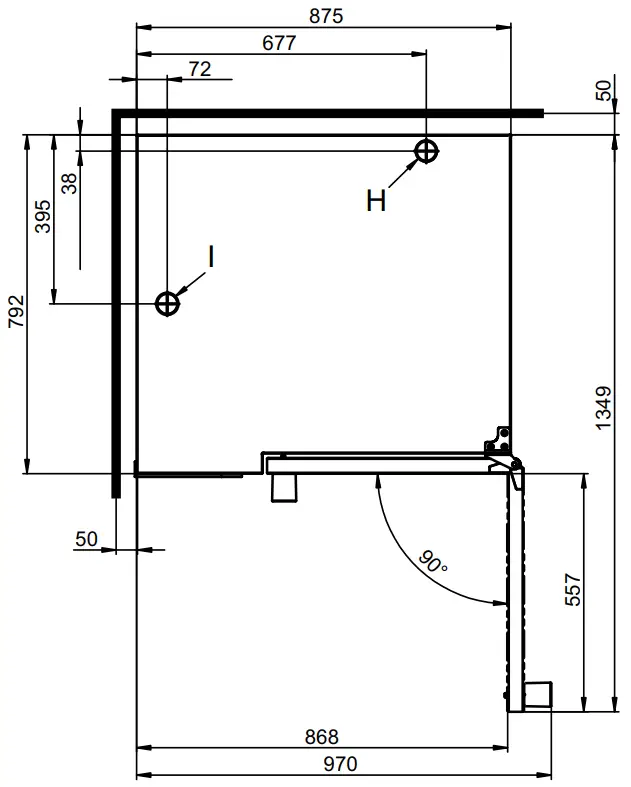 CONVOTHERM C4ED6.10EB Combi Oven - wall clearances