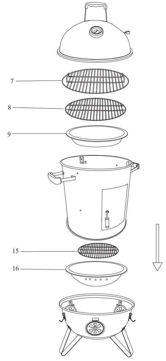 MUSTANG 324305 Pispala Charcoal Smoker - Fig 6