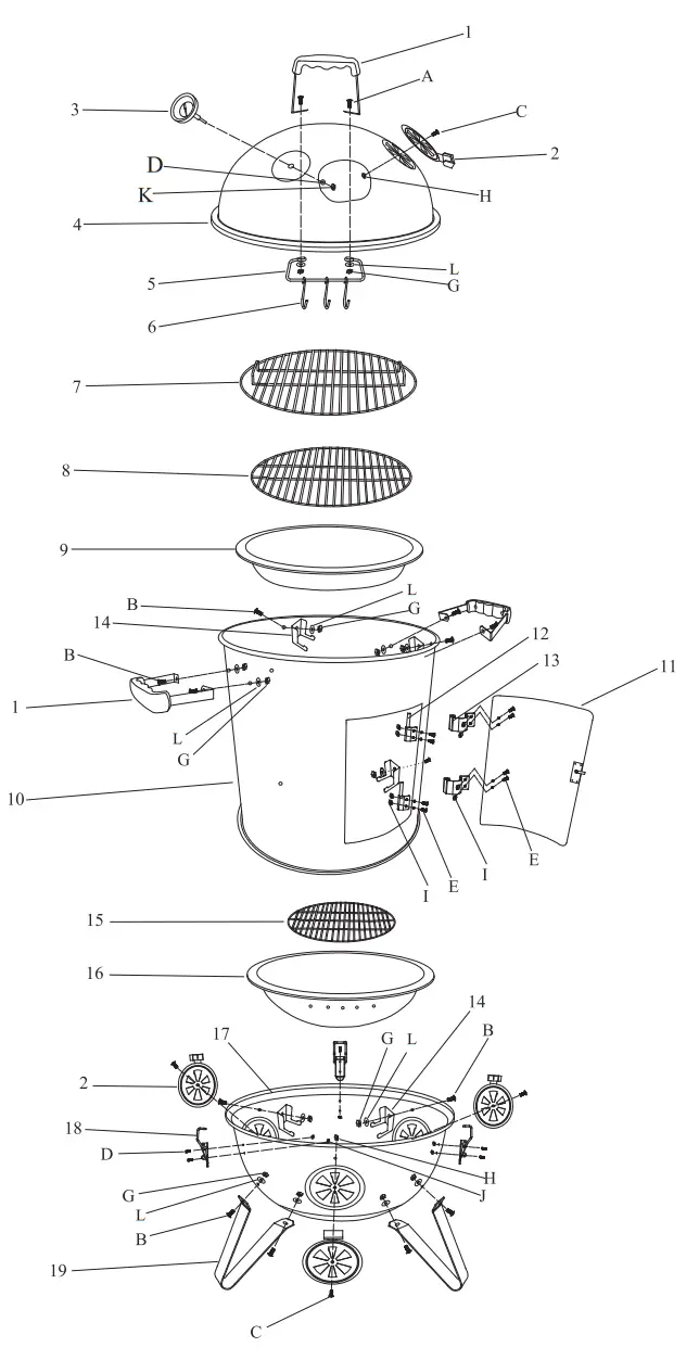 MUSTANG 324305 Pispala Charcoal Smoker - Fig