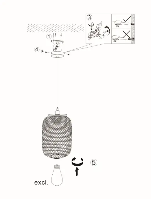 GLOBO LIGHTING 15367H MIRENA Pendant Lamp 1