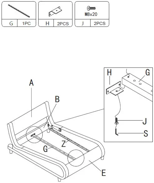 JAXPETY-HG61M0967-Full-Size-Black-Leather-Bed-Frame-and-Curved-Headboard-11
