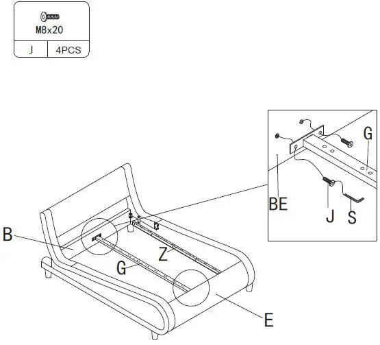 JAXPETY-HG61M0967-Full-Size-Black-Leather-Bed-Frame-and-Curved-Headboard-12
