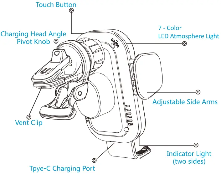 ZeeHoo 37771988 Fast Wireless Car Charger -4