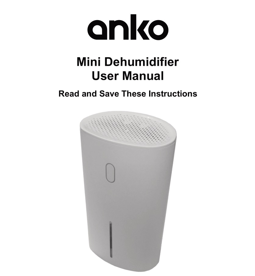 anko Mini Dehumidifier EPI608J User Manual