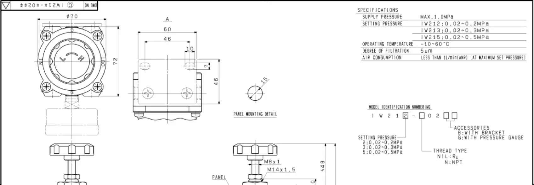SMC Filter Regulator Instruction Manual - Diagram