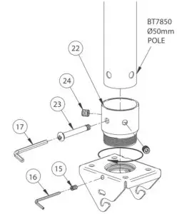 BTECH BT899 Projector Ceiling Mount with Micro Adjustment - figure 14