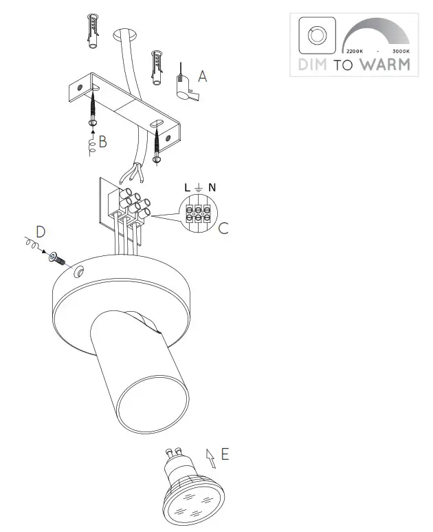 Xyrus-Led Lucide Light Source - INSTALLATION DRAWING SPECIFICATIONS