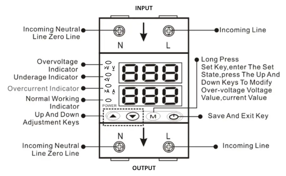 ELMARK AVP-63 Single-Phase Digital Voltage and Current Protector - DESCRIPTION
