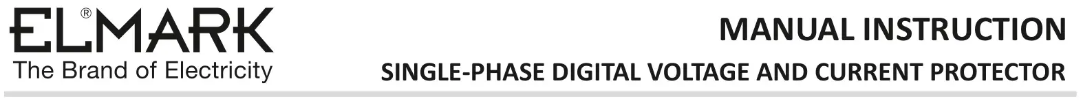 ELMARK AVP-63 Single-Phase Digital Voltage and Current Protector Instruction Manual