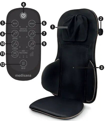 medisana MC 823 Massage Seat Cover 1