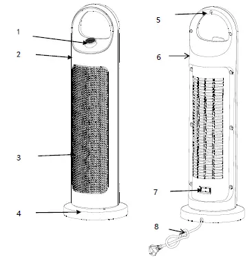 HELLER HTF2000 Ceramic Oscillating Tower Heater 1
