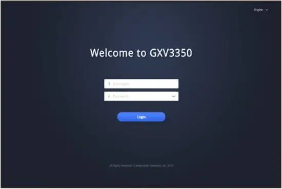 GXV3350 - Login