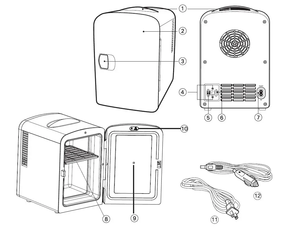 DENVER MFR-400 Mini Fridge with Both Cooling and Heating Function-FIG1