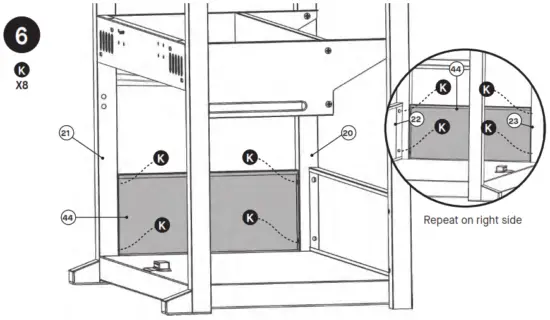 MASTERBUILT MB20042219 Extra Large Charcoal Grill - fully tighten screws