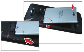 LG G Vista Phone - Insert the Battery