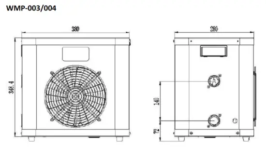 w eau WMP-003 Mini Power Heat Pump - . Dimension