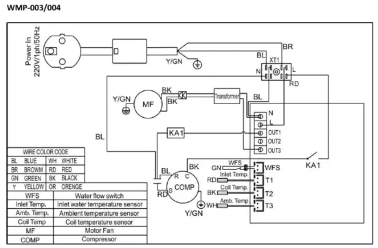 w eau WMP-003 Mini Power Heat Pump - . wiring