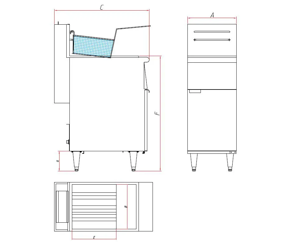 MAINSTREET EQUIPMENT 541FF40N Natural Gas 40 lb. Stainless Steel Floor Fryer 1