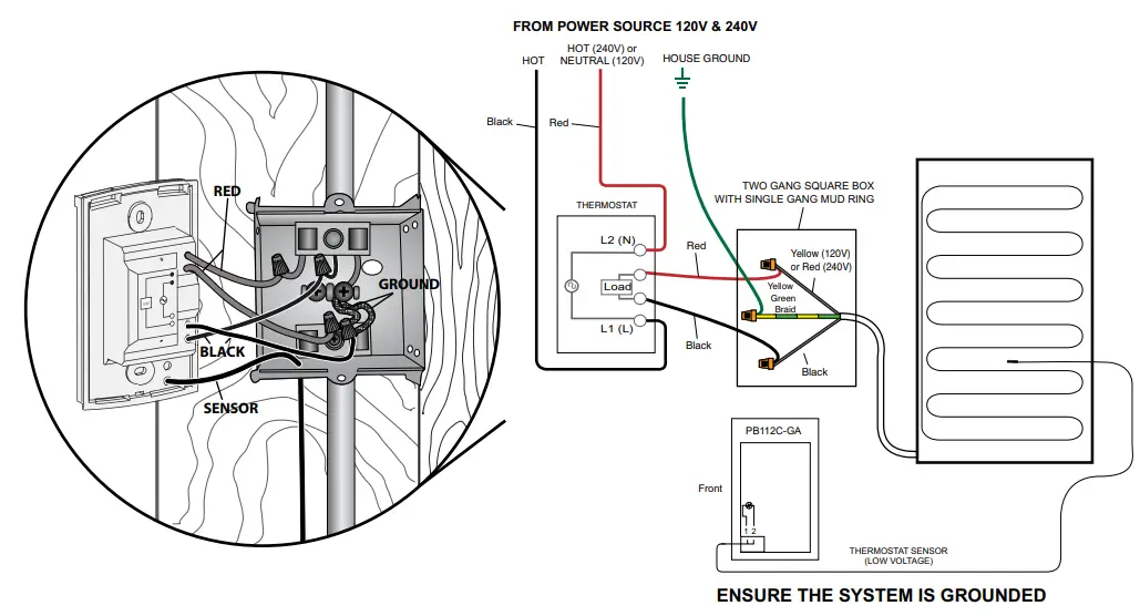WarmlyYours Environ Flex Roll System Engineered Wood Floor Coverings - Installing The Thermostat